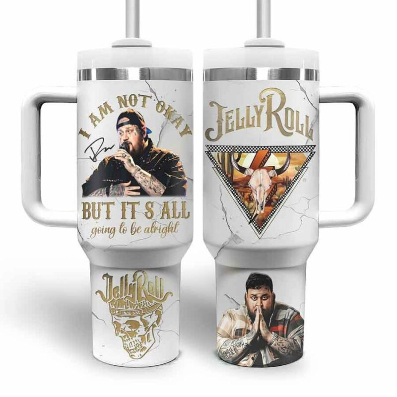 Jelly Roll Music Custom Stanley Quencher 40oz Stainless Steel Tumbler With Handle - Threewoofs - Image 2