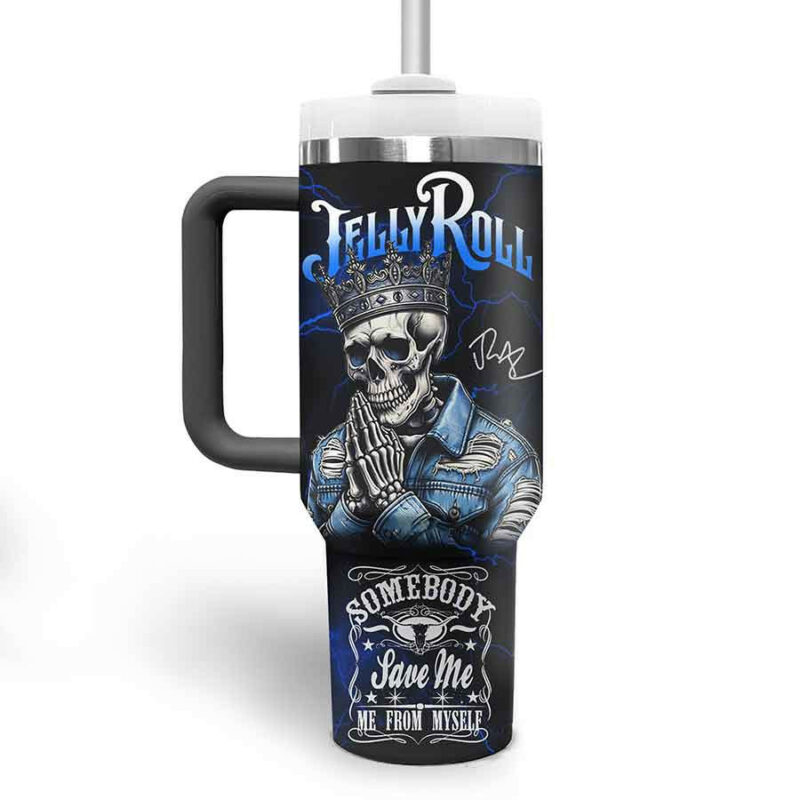 Jelly Roll Music Custom Stanley Quencher 40oz Stainless Steel Tumbler With Handle - Threewoofs - Image 4