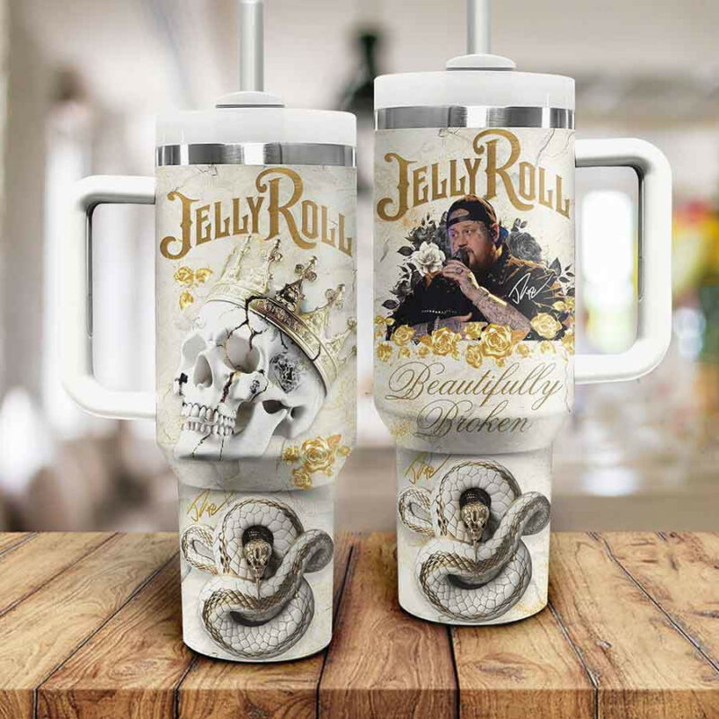 Jelly Roll Music Custom Stanley Quencher 40oz Stainless Steel Tumbler With Handle - Threewoofs - Image 2