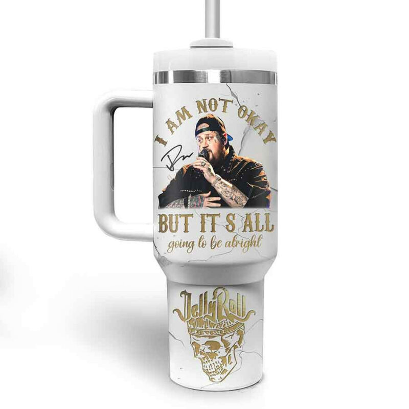 Jelly Roll Music Custom Stanley Quencher 40oz Stainless Steel Tumbler With Handle - Threewoofs - Image 3