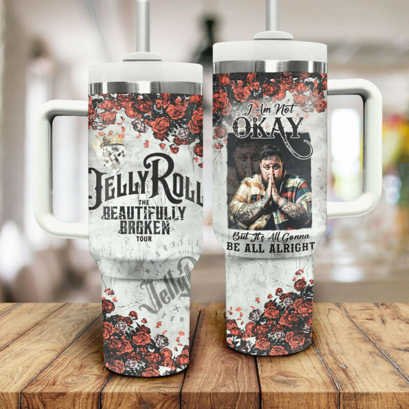 Jelly Roll Music Custom Stanley Quencher 40oz Stainless Steel Tumbler With Handle - Threewoofs - Image 2