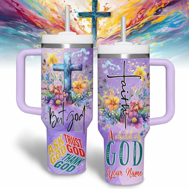 Jesus Custom Stanley Quencher 40oz Stainless Steel Tumbler With Handle - Threewoofs