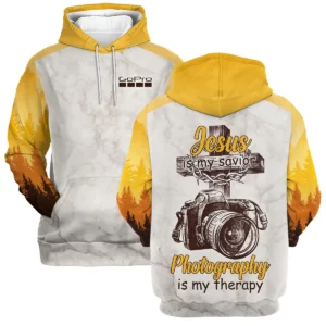 Jesus Is My Savior Photography Is My Therapy GoPro Photography Videography All Over Prints BL241024A2GP - Hoodie