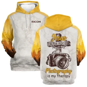 Jesus Is My Savior Photography Is My Therapy Ricoh Photography Videography All Over Prints BL241024A2RC - Hoodie