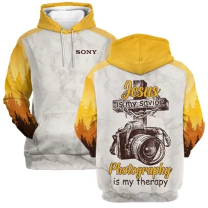 Jesus Is My Savior Photography Is My Therapy Sony Photography Videography All Over Prints BL241024A2SN - Hoodie