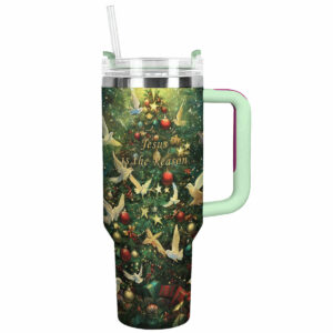 Jesus Is The Reason Christmas Custom Stanley Quencher 40oz Stainless Steel Tumbler With Handle - Threewoofs
