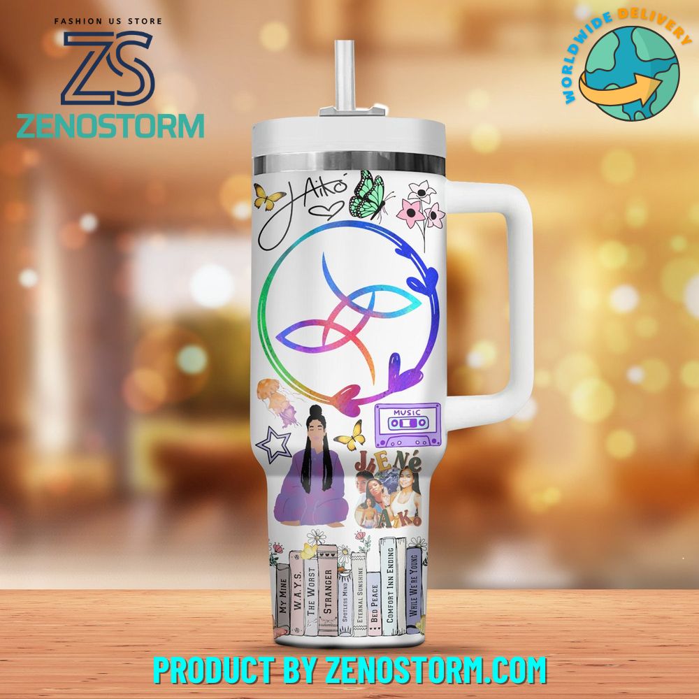 Jhene Aiko Music Custom Stanley Quencher 40oz Stainless Steel Tumbler With Handle - Threewoofs - Image 3