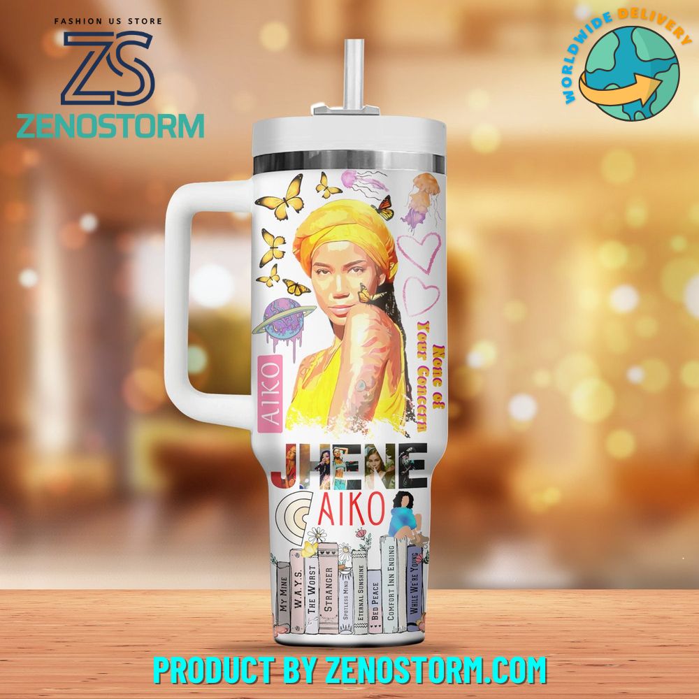 Jhene Aiko Music Custom Stanley Quencher 40oz Stainless Steel Tumbler With Handle - Threewoofs - Image 2