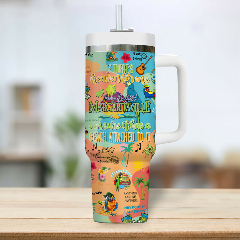Jimmy Buffett Music Custom Stanley Quencher 40oz Stainless Steel Tumbler - Threewoofs - Image 4