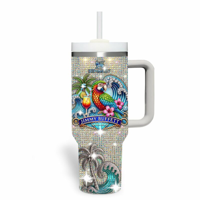 Jimmy Buffett Music Custom Stanley Quencher 40oz Stainless Steel Tumbler With Handle - Threewoofs - Image 2