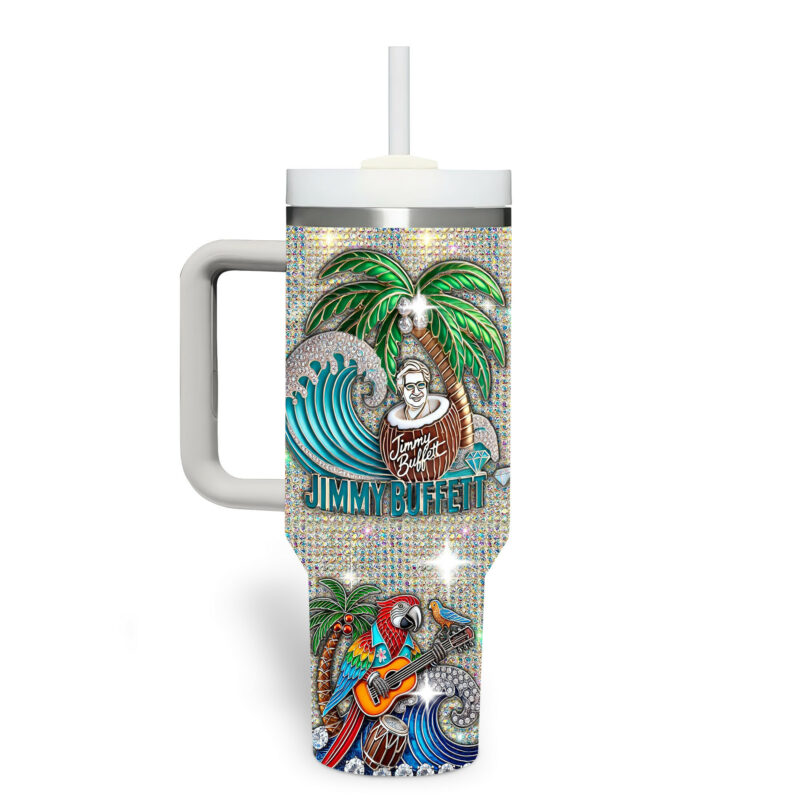 Jimmy Buffett Music Custom Stanley Quencher 40oz Stainless Steel Tumbler With Handle - Threewoofs - Image 3
