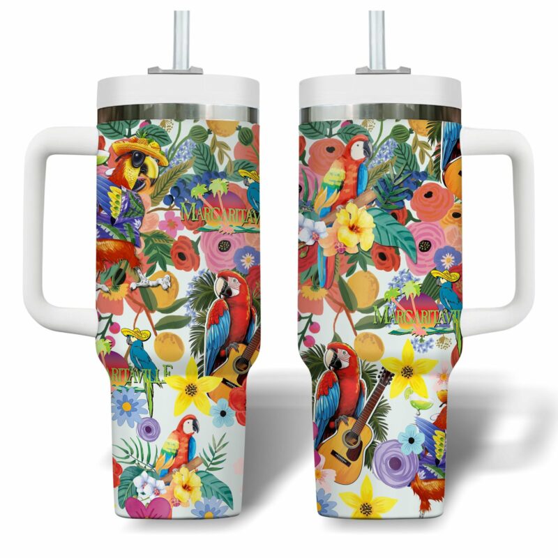 Jimmy Buffett Music Custom Stanley Quencher 40oz Stainless Steel Tumbler With Handle - Threewoofs - Image 2
