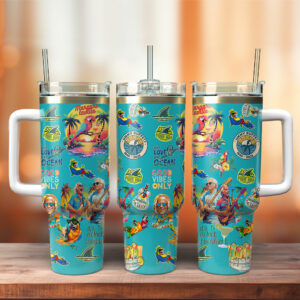 Jimmy Buffett Music Custom Stanley Quencher 40oz Stainless Steel Tumbler With Handle - Threewoofs