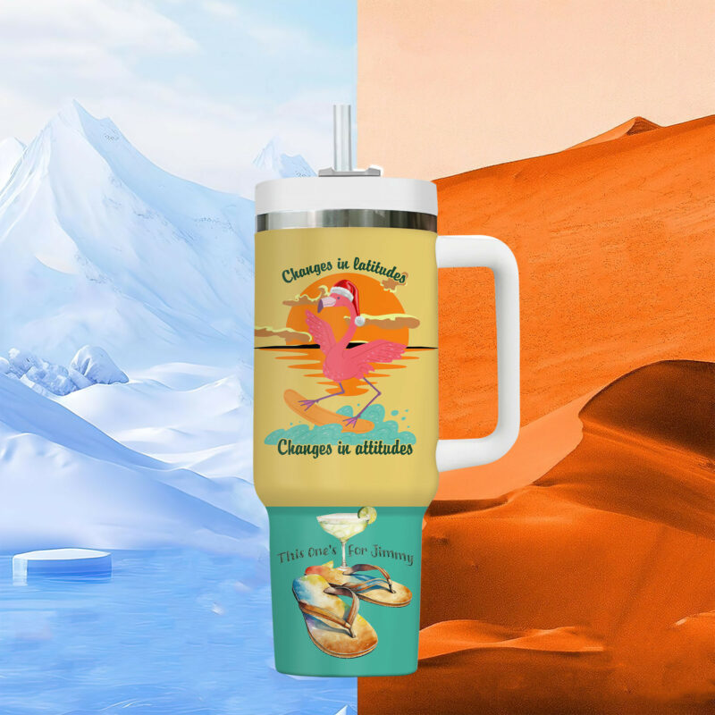 Jimmy Buffett Music Custom Stanley Quencher 40oz Stainless Steel Tumbler With Handle - Threewoofs - Image 2