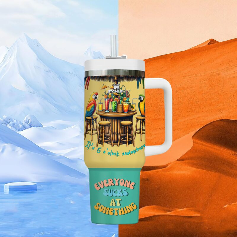 Jimmy Buffett Music Custom Stanley Quencher 40oz Stainless Steel Tumbler With Handle - Threewoofs - Image 3