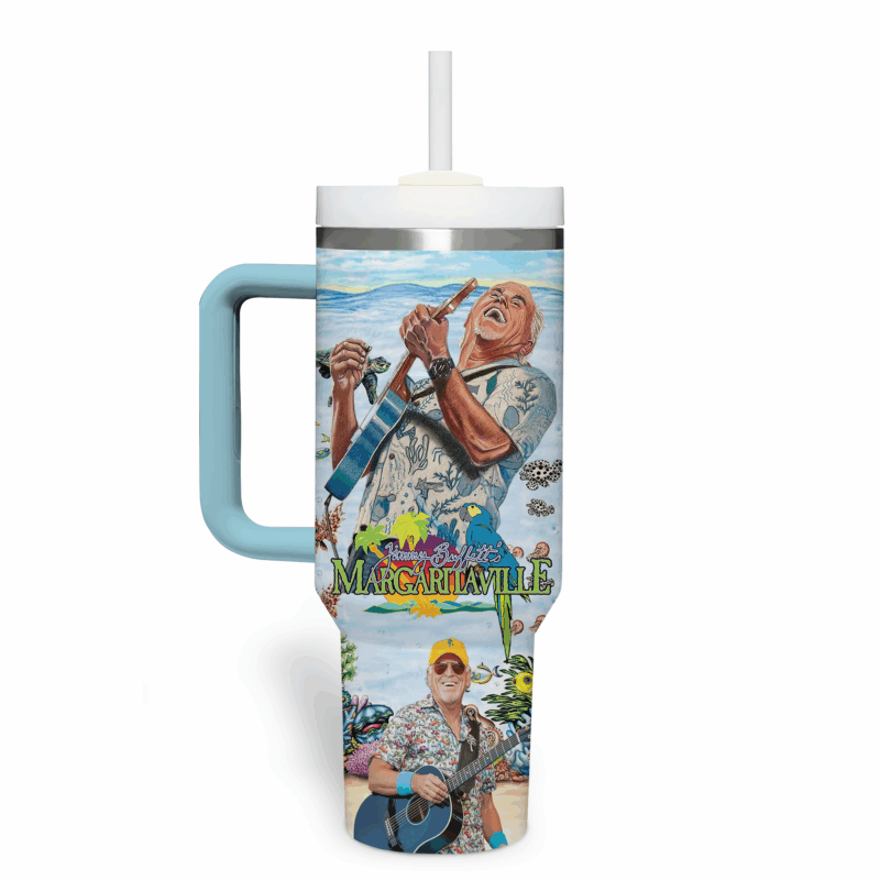 Jimmy Buffett Music Custom Stanley Quencher 40oz Stainless Steel Tumbler With Handle - Threewoofs - Image 2