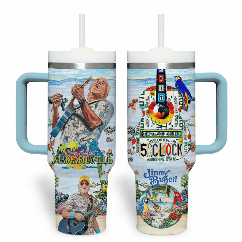 Jimmy Buffett Music Custom Stanley Quencher 40oz Stainless Steel Tumbler With Handle - Threewoofs - Image 4