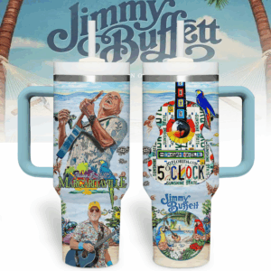 Jimmy Buffett Music Custom Stanley Quencher 40oz Stainless Steel Tumbler With Handle - Threewoofs