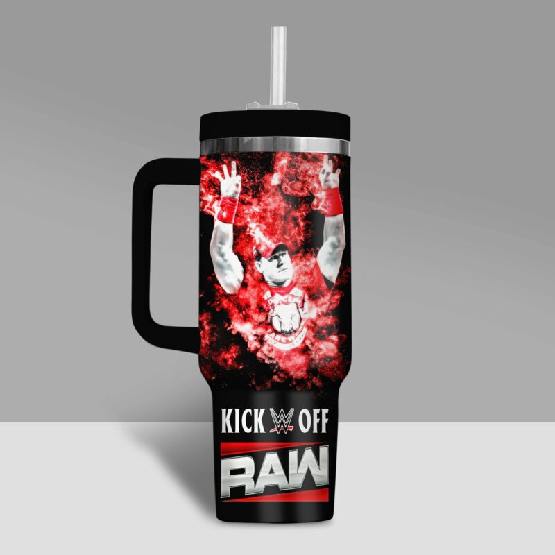 John Cena WWE Sports Custom Stanley Quencher 40oz Stainless Steel Tumbler With Handle - Threewoofs - Image 2