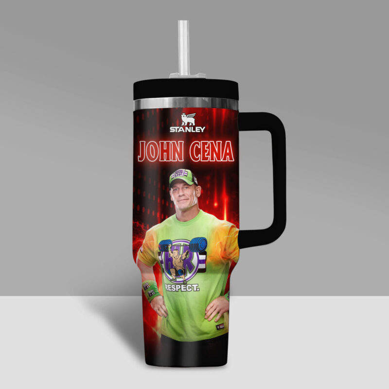 John Cena WWE Sports Custom Stanley Quencher 40oz Stainless Steel Tumbler With Handle - Threewoofs - Image 3