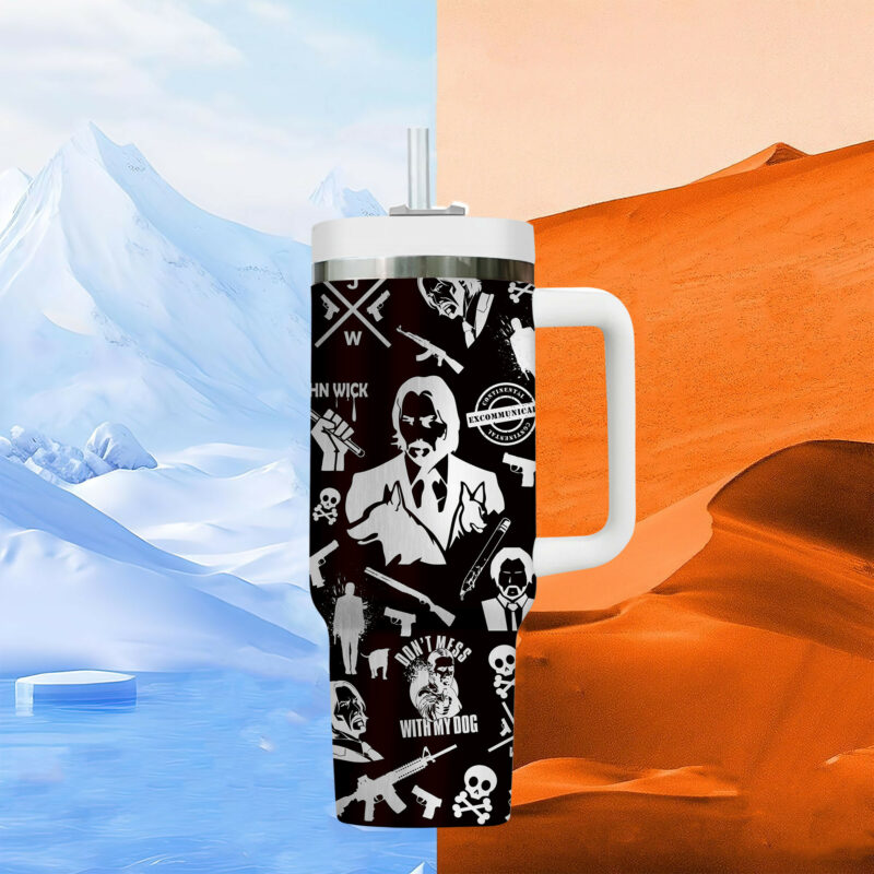 John Wick Movies Custom Stanley Quencher 40oz Stainless Steel Tumbler With Handle - Threewoofs - Image 6