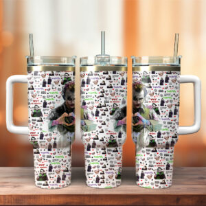 Joker Movies Custom Stanley Quencher 40oz Stainless Steel Tumbler With Handle - Threewoofs
