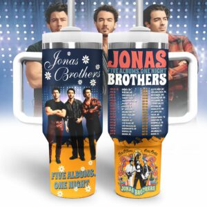 Jonas Brothers Music Custom Stanley Quencher 40oz Stainless Steel Tumbler With Handle - Threewoofs