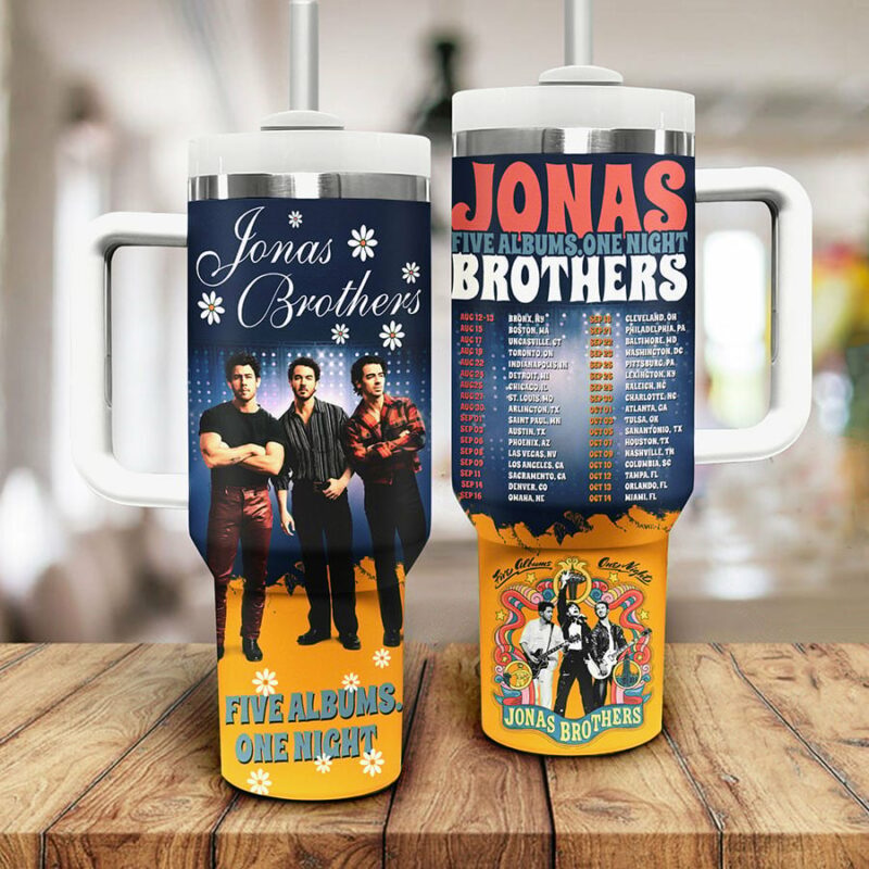 Jonas Brothers Music Custom Stanley Quencher 40oz Stainless Steel Tumbler With Handle - Threewoofs - Image 2