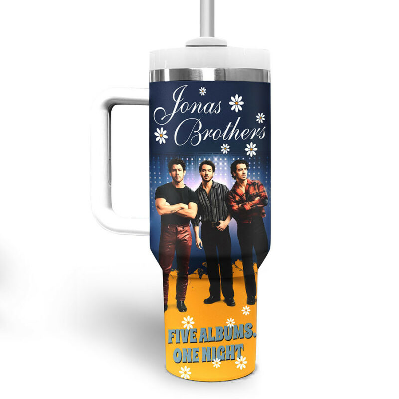 Jonas Brothers Music Custom Stanley Quencher 40oz Stainless Steel Tumbler With Handle - Threewoofs - Image 4