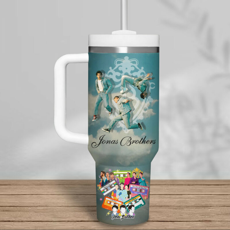 Jonas Brothers Music Custom Stanley Quencher 40oz Stainless Steel Tumbler With Handle - Threewoofs - Image 4
