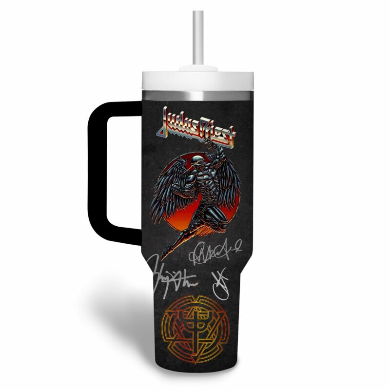 Judas Priest Music Custom Stanley Quencher 40oz Stainless Steel Tumbler With Handle - Threewoofs - Image 2