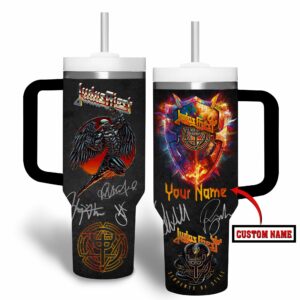 Judas Priest Music Custom Stanley Quencher 40oz Stainless Steel Tumbler With Handle - Threewoofs