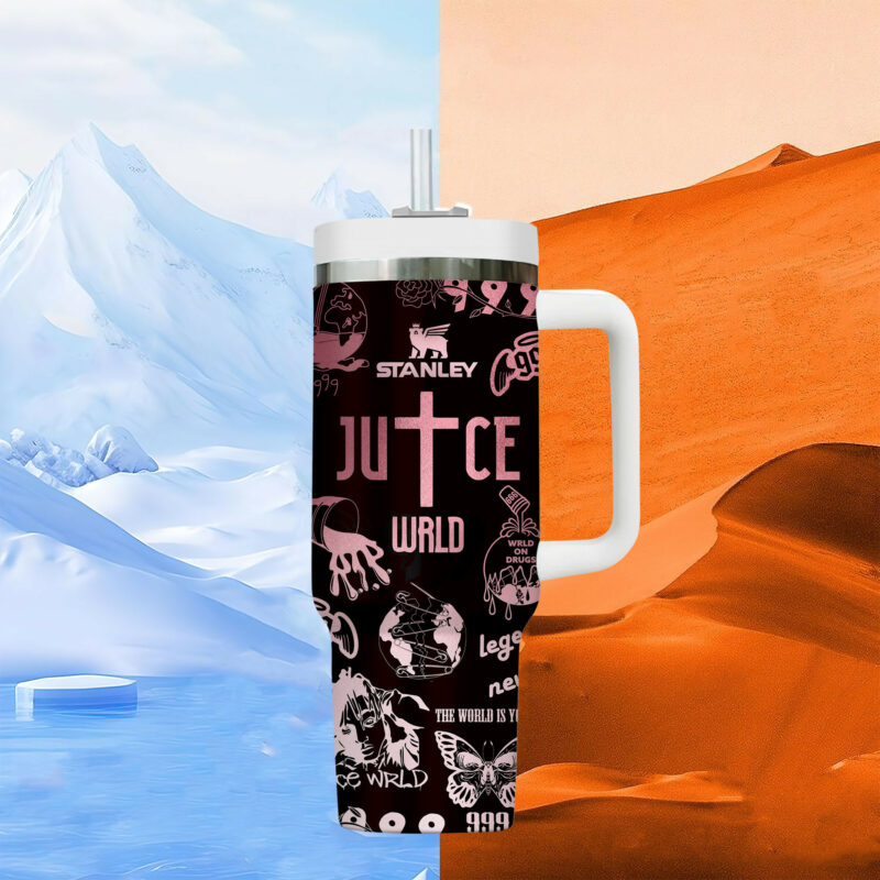 Juice Wrld Music Custom Stanley Quencher 40oz Stainless Steel Tumbler With Handle - Threewoofs - Image 7