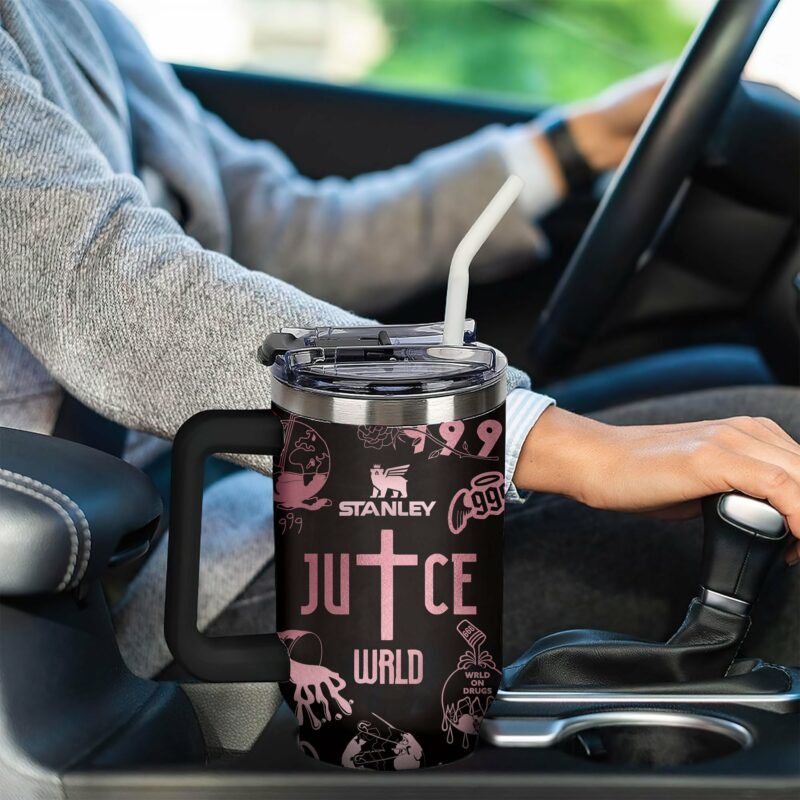 Juice Wrld Music Custom Stanley Quencher 40oz Stainless Steel Tumbler With Handle - Threewoofs - Image 5