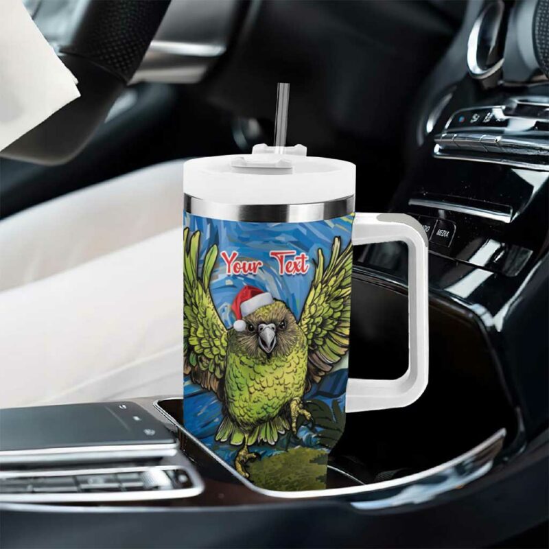 Jumping Kakapo Christmas New Zealand Fern Starry Night Custom Stanley Quencher 40oz Stainless Steel Tumbler With Handle - Threewoofs - Image 8