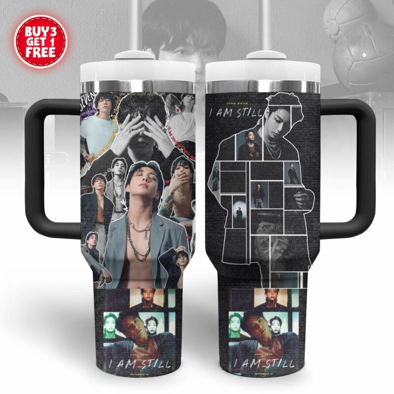 Jungkook BTS Music Custom Stanley Quencher 40oz Stainless Steel Tumbler With Handle - Threewoofs