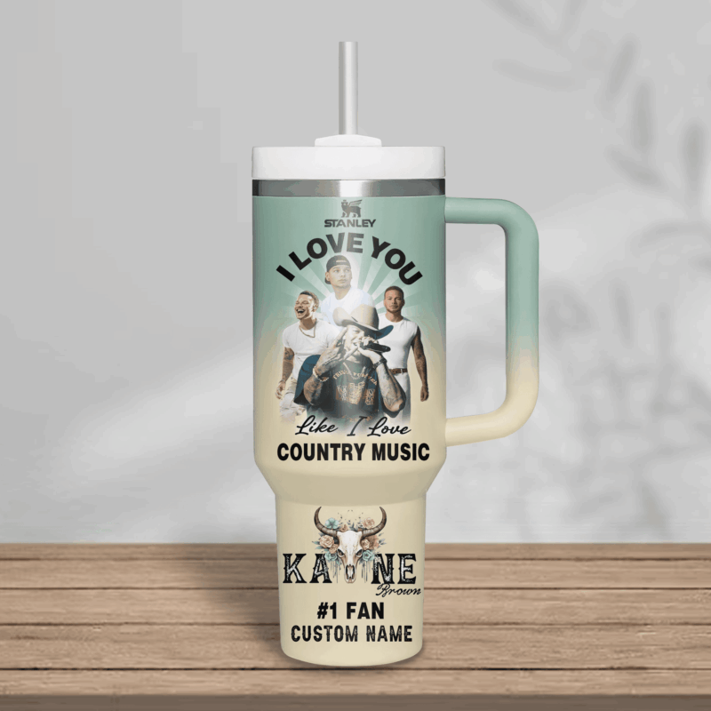 Kane Brown Music Custom Stanley Quencher 40oz Stainless Steel Tumbler With Handle - Threewoofs - Image 2