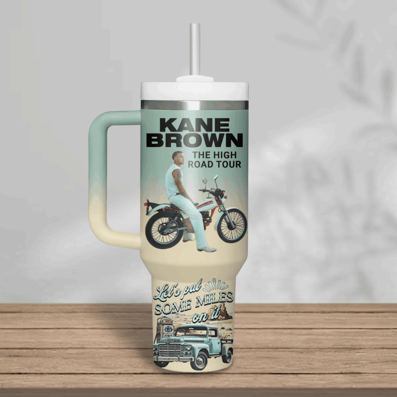 Kane Brown Music Custom Stanley Quencher 40oz Stainless Steel Tumbler With Handle - Threewoofs - Image 3