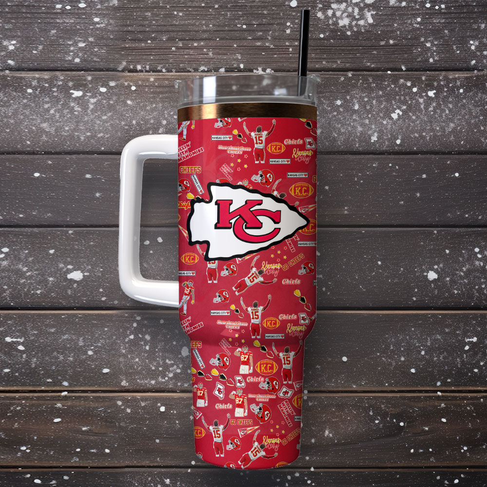 Kansas City Chiefs Insulated Tumbler with Handle - Perfect for Game Day! - Image 4