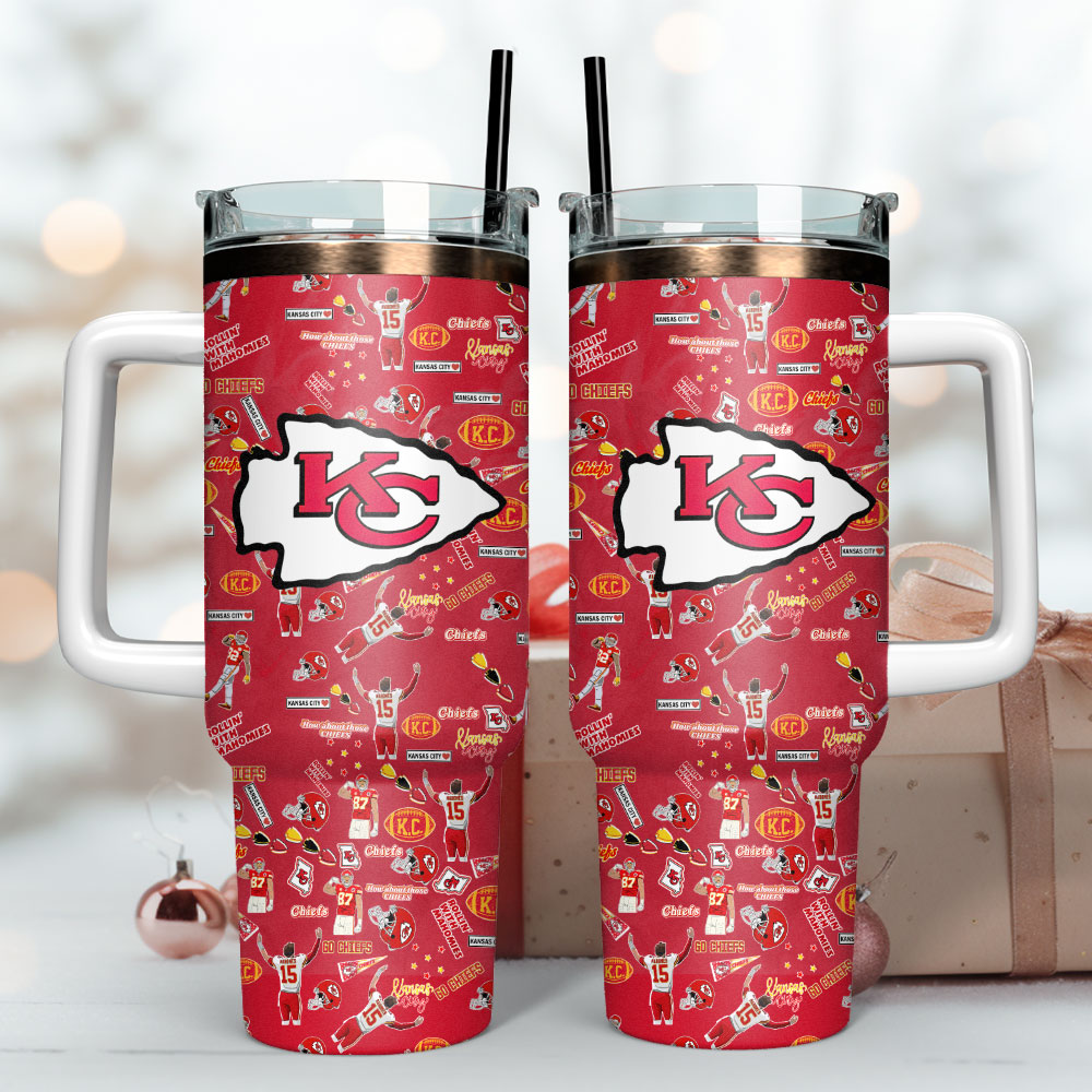 Kansas City Chiefs Insulated Tumbler with Handle - Perfect for Game Day! - Image 2
