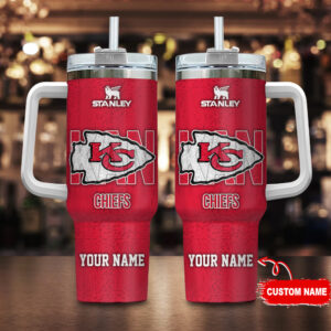Personalized Kansas City Chiefs Tumbler with Handle - Custom Name Option