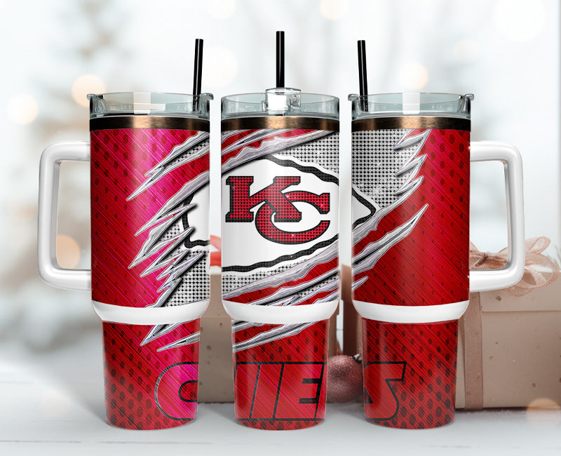 Kansas City Chiefs Insulated Tumbler with Handle - Stay Hydrated in Style
