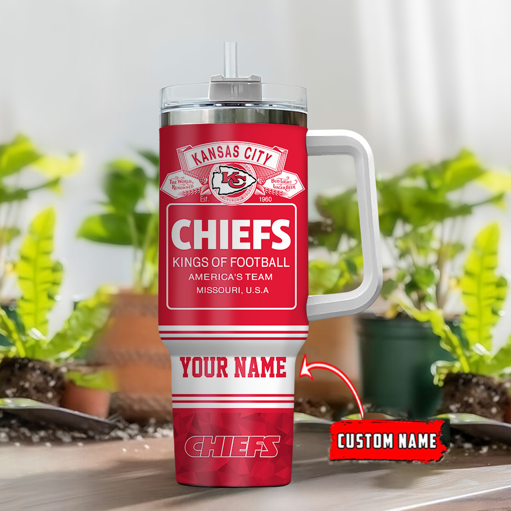 Custom Name Kansas City Chiefs Insulated Tumbler - Ultimate Fan Gift - Image 2