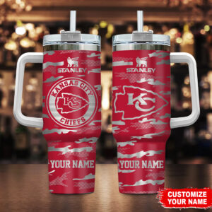 Customizable Kansas City Chiefs Stainless Steel Tumbler with Handle