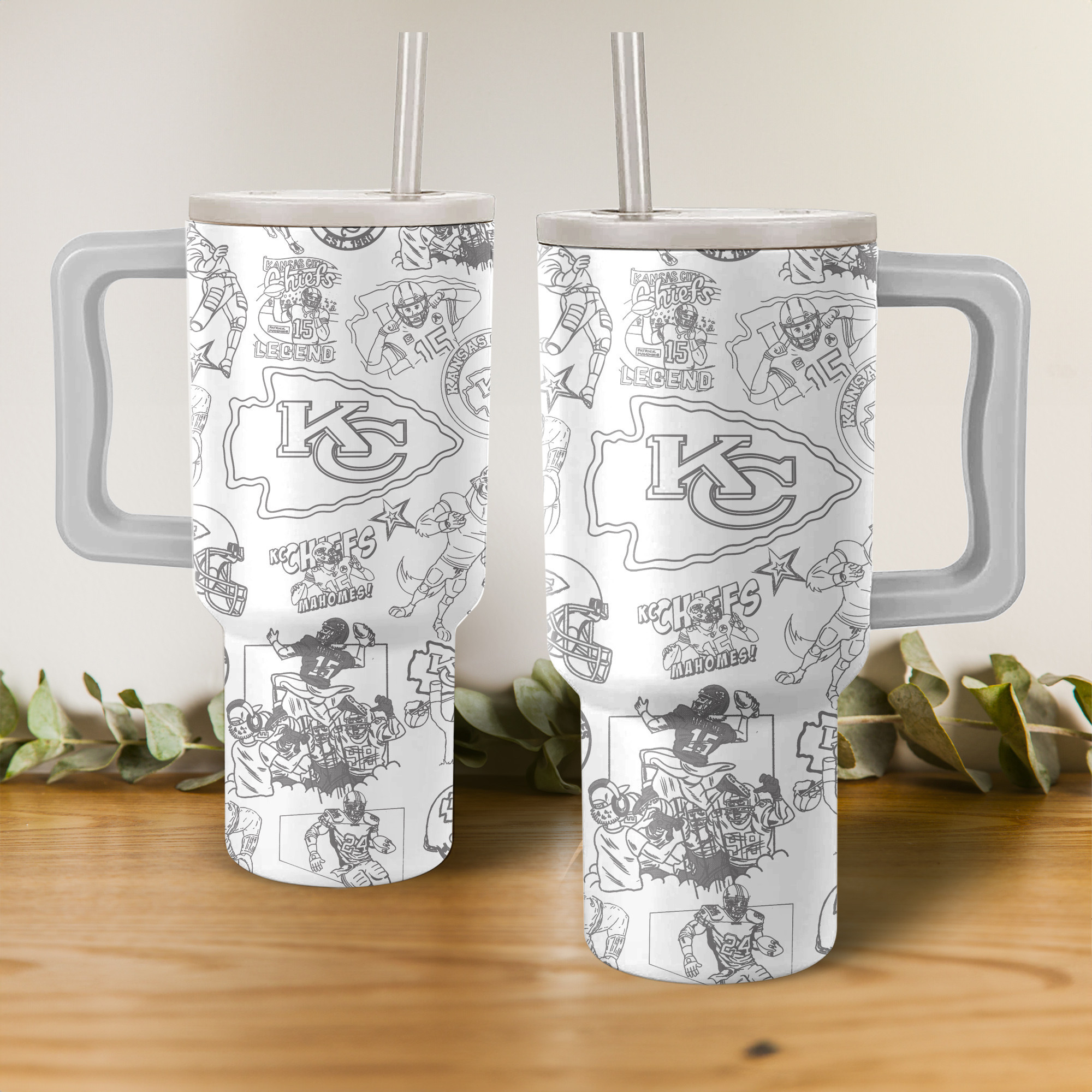 Kansas City Chiefs Tumbler with Handle - Insulated Travel Mug for Fans