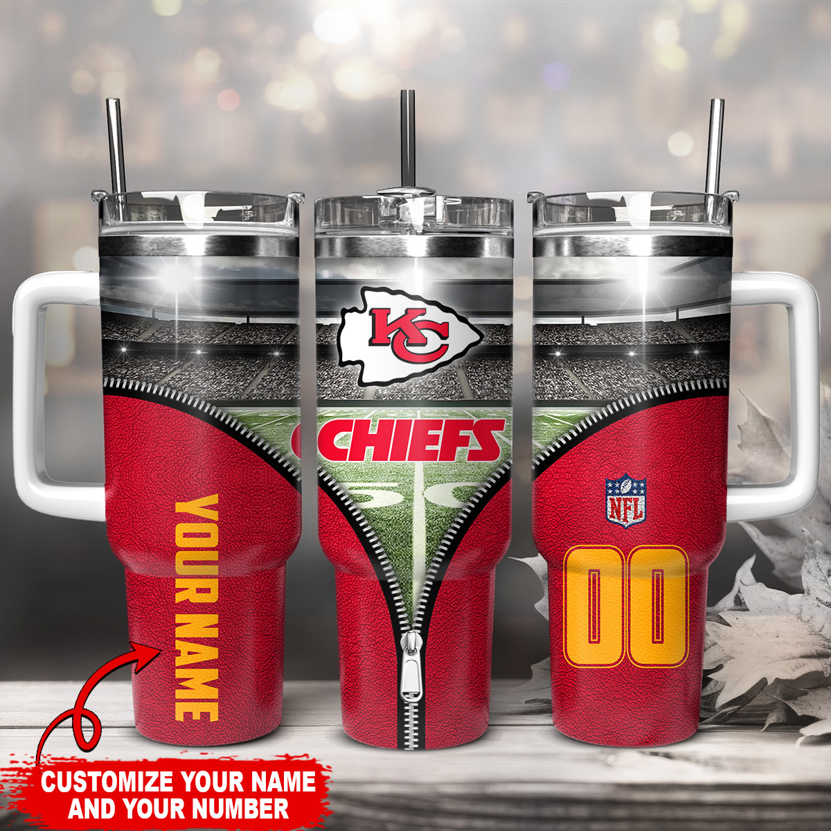 Personalized Football Tumbler - Custom Name & Number - Perfect Gift for Fans
