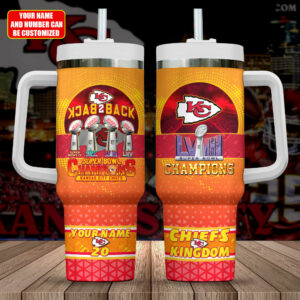 Custom Kansas City Chiefs Super Bowl Champions Tumbler - Personalized Fan Gift