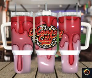 Kansas City 3D Design Tumbler with Handle - Vibrant and Stylish