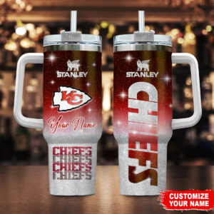 Customizable Kansas City Chiefs Stanley Tumbler with Handle - Personalized Fan Gift