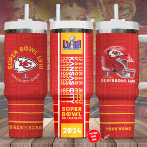 Customizable Kansas City Chiefs Super Bowl LVIII Champion Tumbler - 2024 Edition